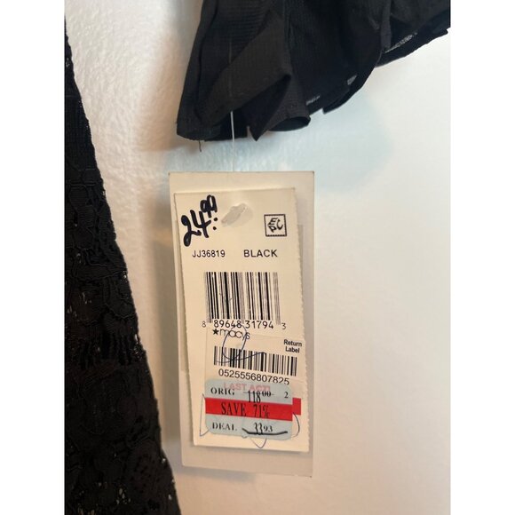 Julia Jordan Black Lace Dress With Ruffle Hem & 3/4 Sleeves Size 6 - Picture 3 of 6